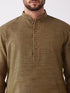 Vastramay Men's Black And Rose Gold Silk Blend Kurta And Dhoti Set